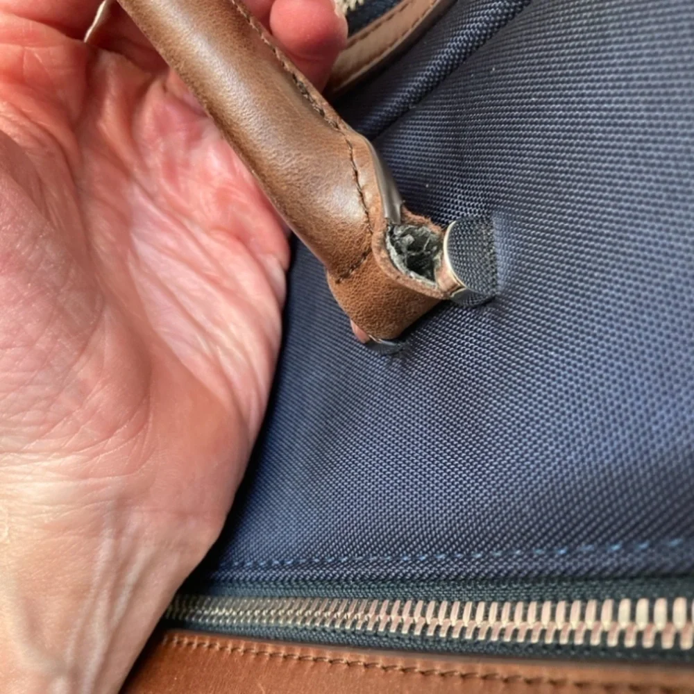 Maverick & co blue and brown briefcase laptop bag